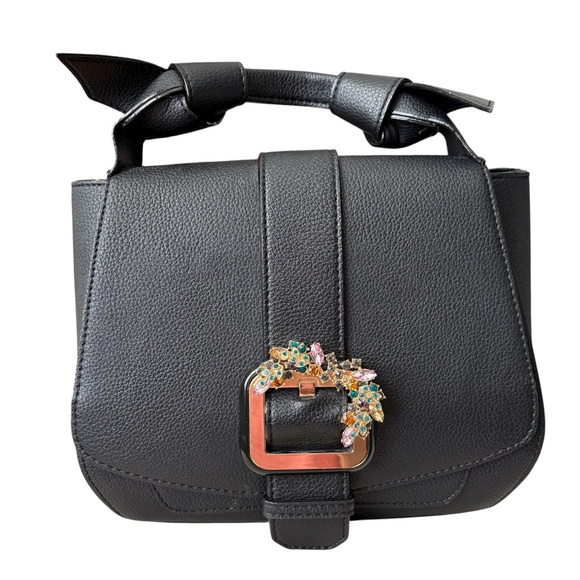 NWOT Gianni Bini Evanna Black Satchel Purse Handle/Shoulder Strap Rhinestone - Picture 1 of 10